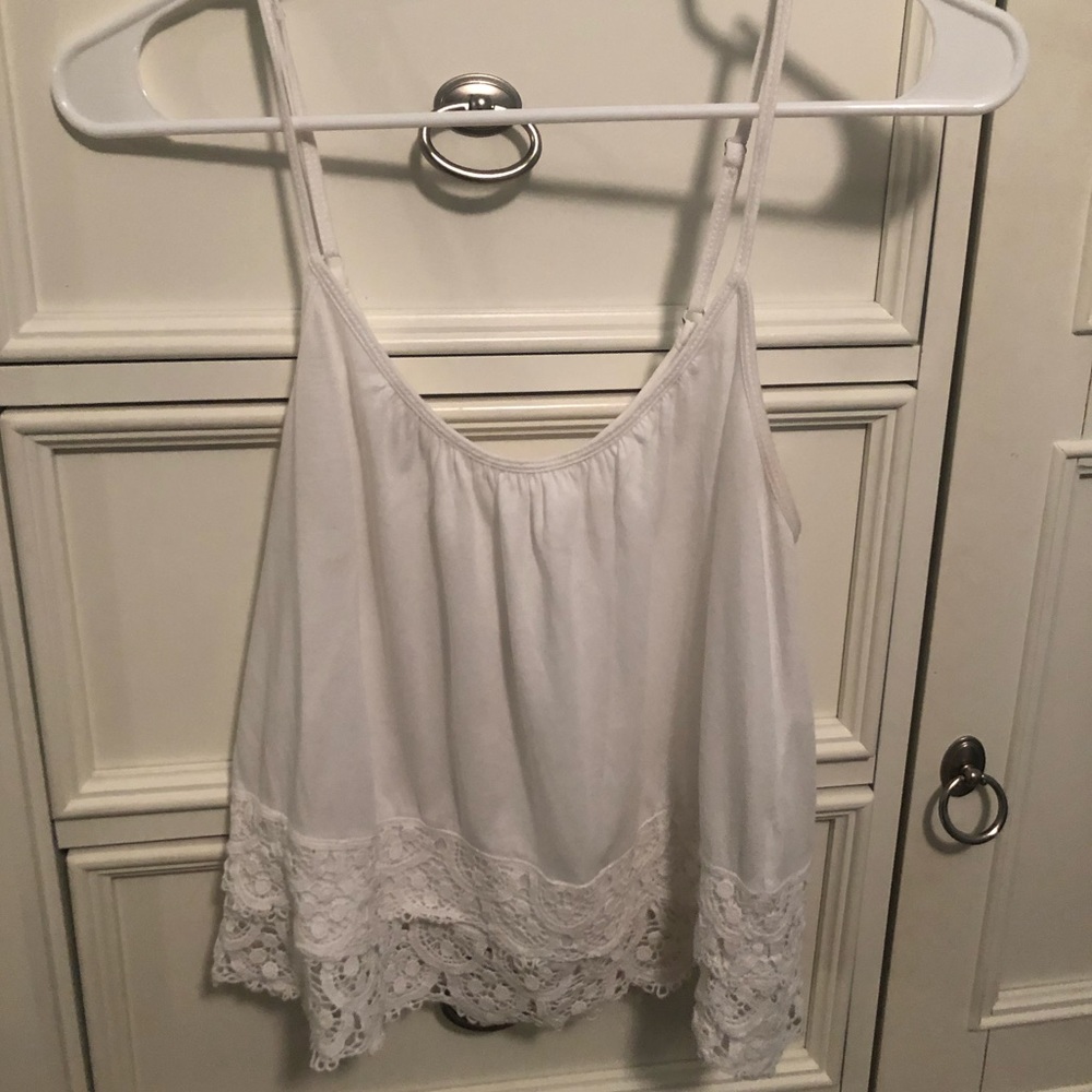 White Lace Flowy Tank